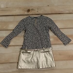 Kate Mack - Size 5 - Leopard Blue & Silver Dress